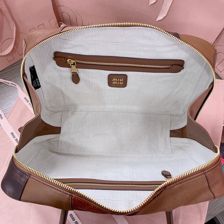 Miu Miu Patchwork Briefcase in Brown Patchwork