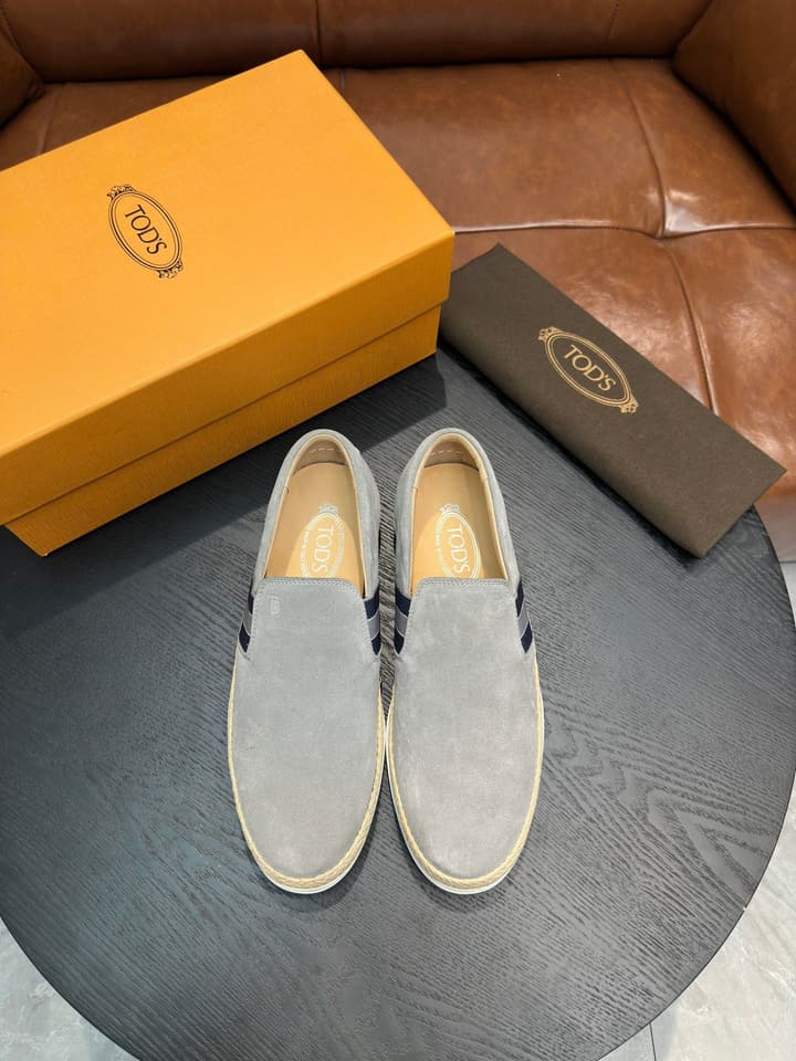 Tod's Suede Pebble-Sole Loafers