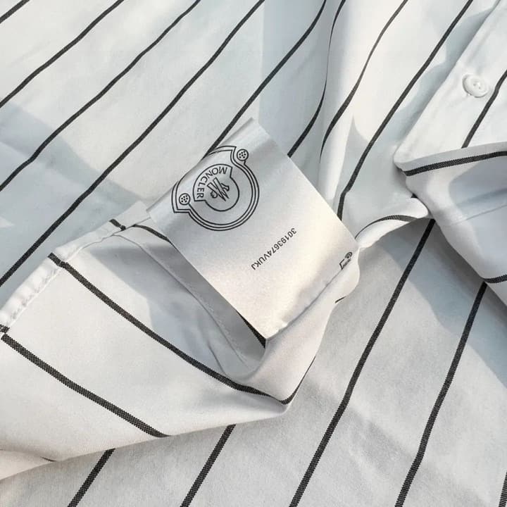 Moncler Striped Long Sleeve Shirt in Blue