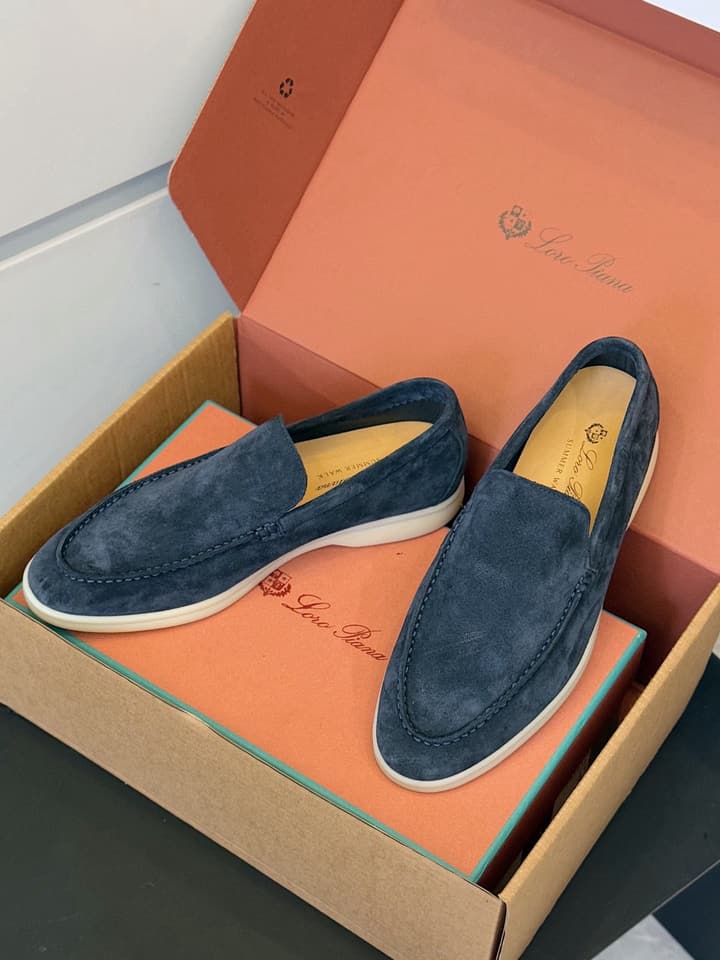 Loro Piana Italian Handmade Suede Driving Shoes in Black Suede
