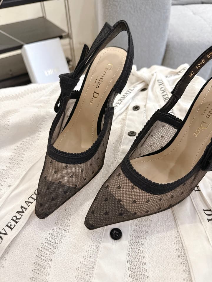 Dior J'Adior Patent Leather Kitten Heel Sandals in Classic Black Smooth Leather