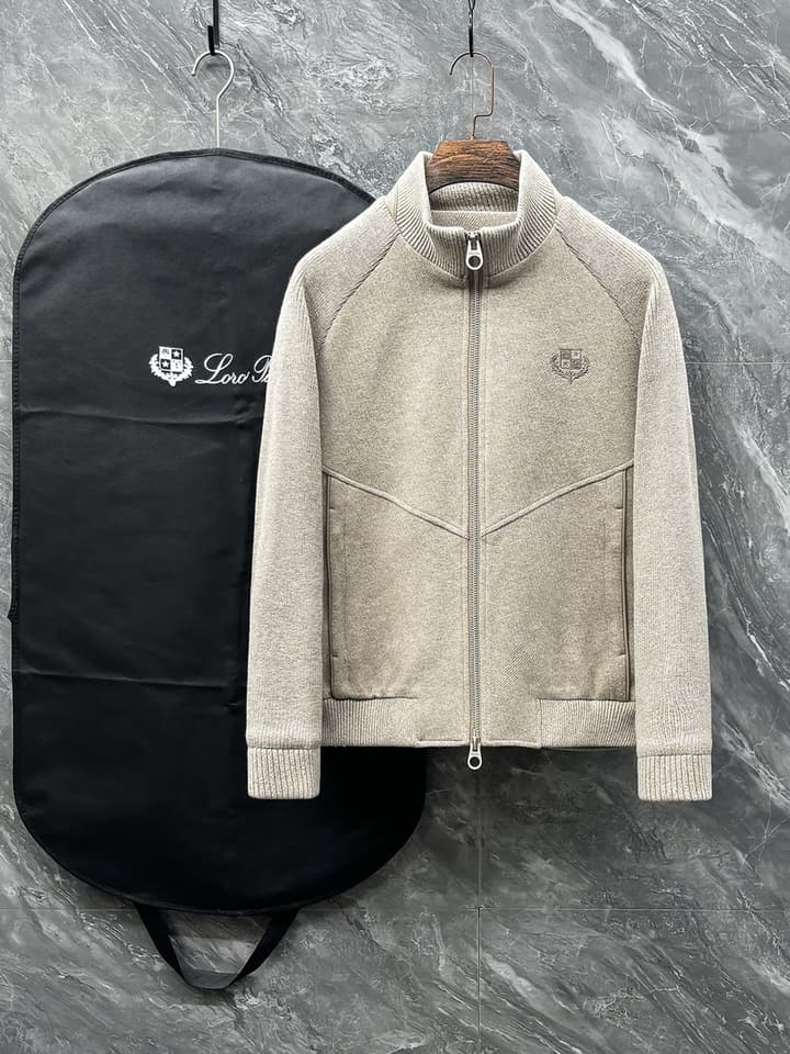Loro Piana Knitted Blend Down Jacket – 25FW in Heather Grey Knit Down Jacket