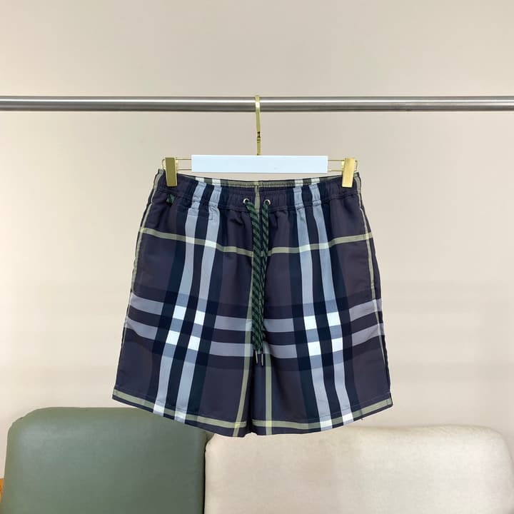 Burberry Check Men's Quick-Dry Swim Trunks in Beige