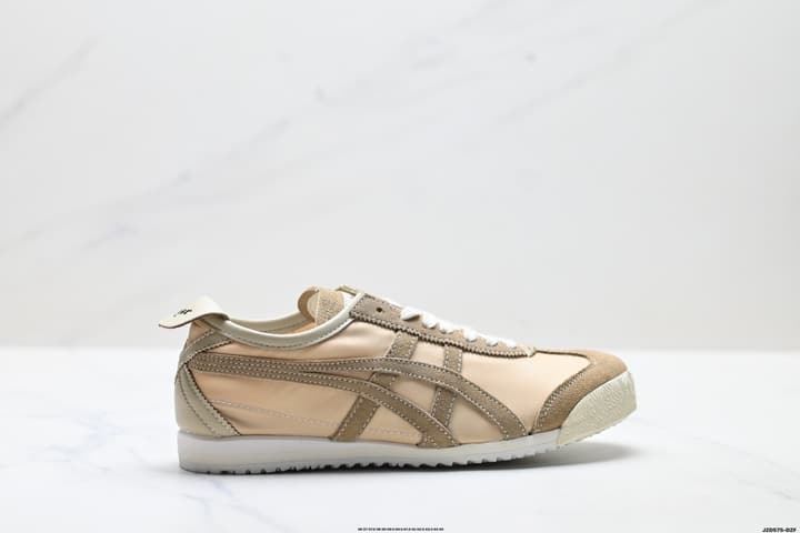 Onitsuka Tiger Mexico 66 Deluxe Nippon Made Sneakers in Beige With Taupe Stripes