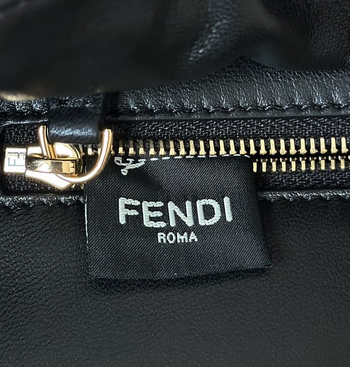 Fendi Peekaboo Embossed Crocodile Handbag in Classic Black Croc Embossed