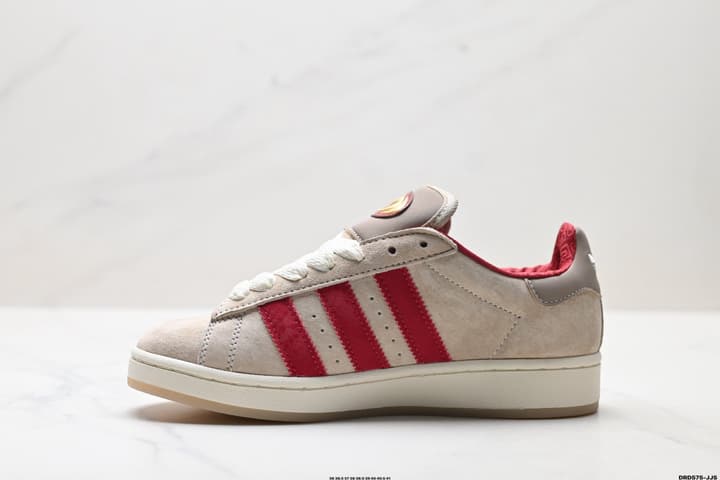 Adidas Originals Campus 00s Low-Top Sneakers – Year of the Snake Limited Edition in Beige Suede With Red Stripes