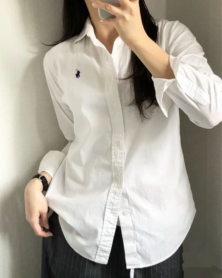 Ralph Lauren Unisex Oxford Long Sleeve Shirt in Black