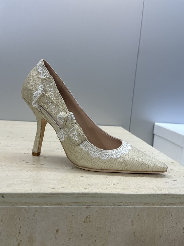 Dior J'Adior Dentelle Jelly Bow Pumps – 2026 Early Spring Collection in Black 6.5cm Heel