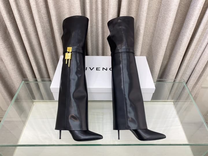 Givenchy Glossy Leather Knee-High Boots