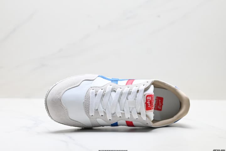 Onitsuka Tiger Serrano Nylon Retro Sneakers in Blue With White Stripes