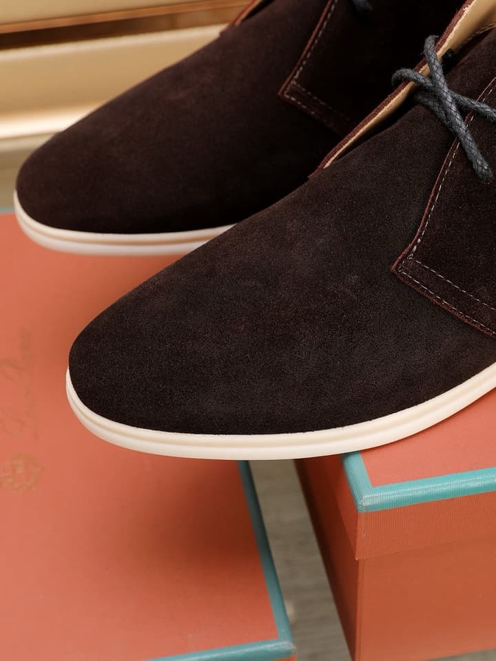 Loro Piana Water-Repellent Suede Moccasin Loafers in Black