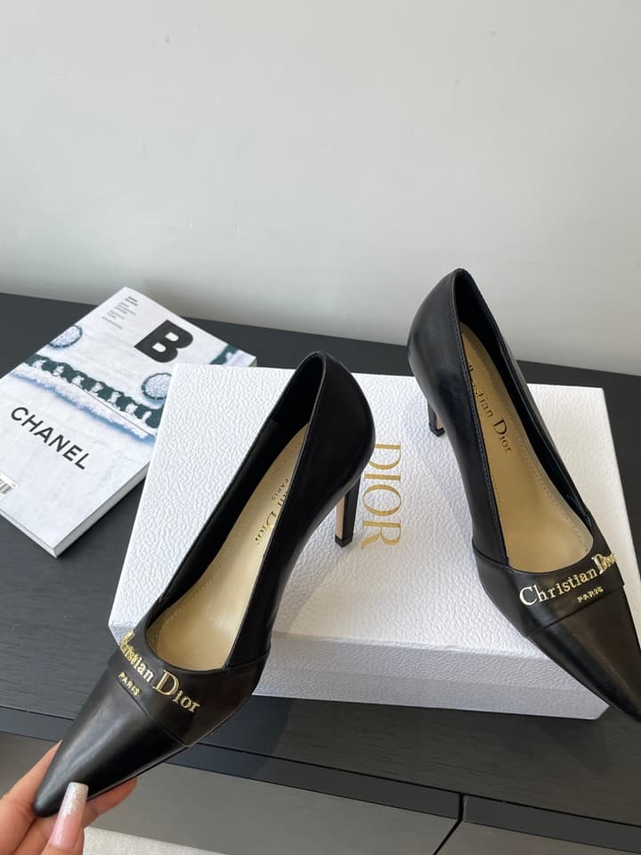 Dior My Dior Pointed-Toe Slingback Heels – 25SS in Patent Black