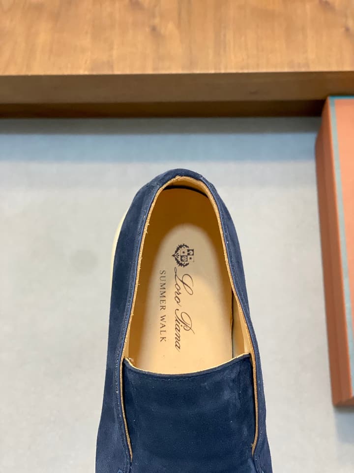 Loro Piana Suede Leather Slip-On Loafers in Camel Tan Suede