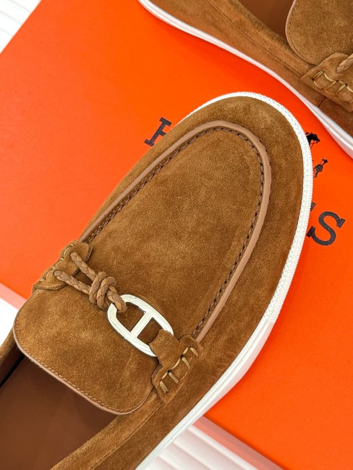 Hermès Retro Couple's Loafers – 25FW in Dark Brown