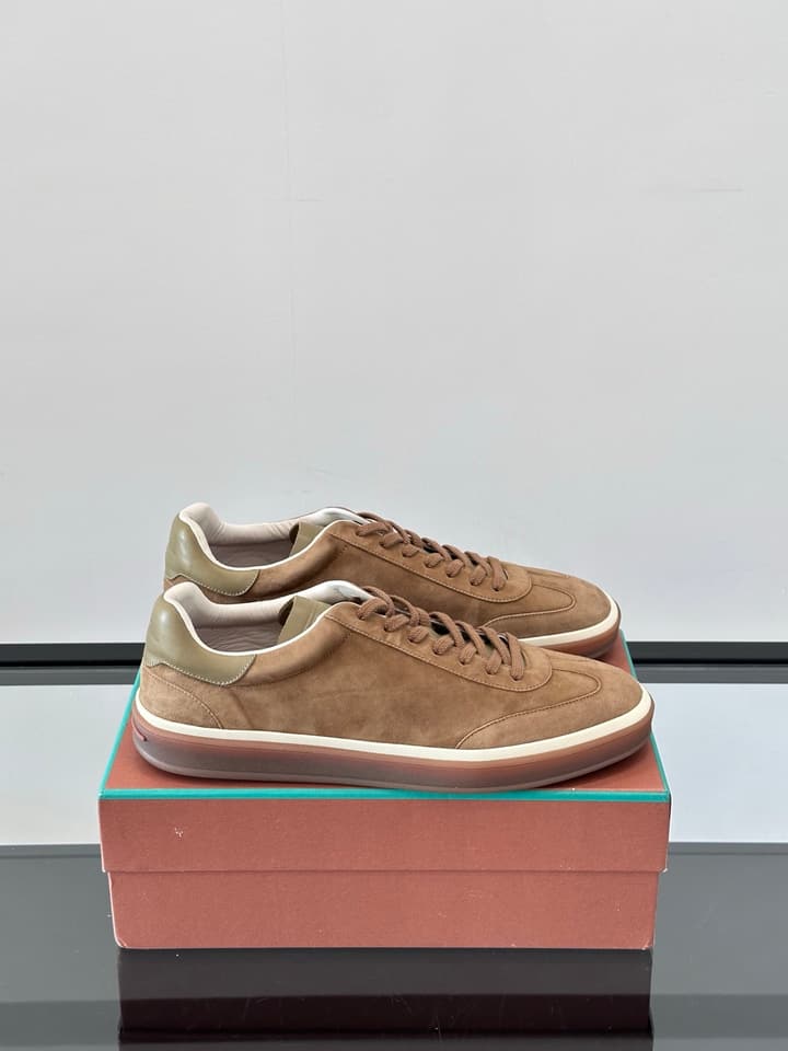 Loro Piana WeekendWalk Suede Sneakers in Cream Suede