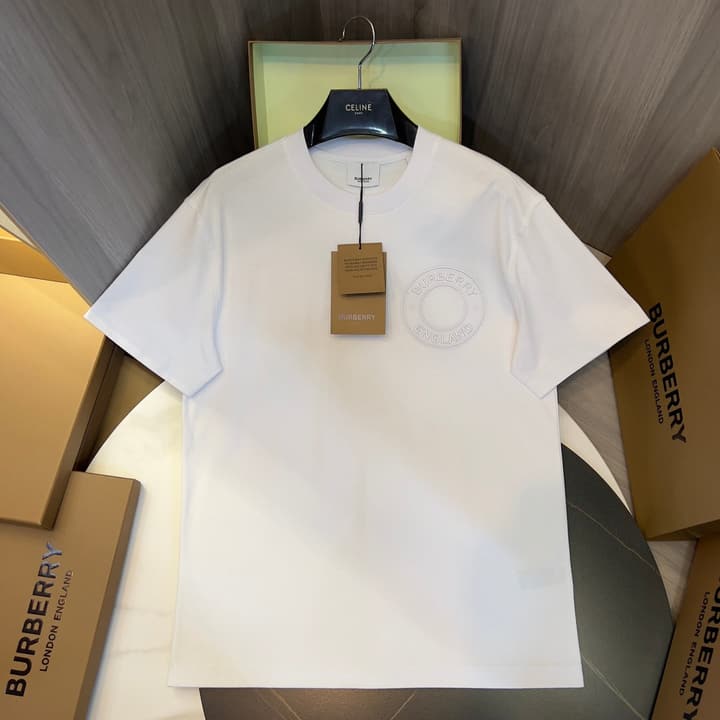 Burberry Micro-Logo Embroidered Cotton T-Shirt – Spring/Summer Collection in Black