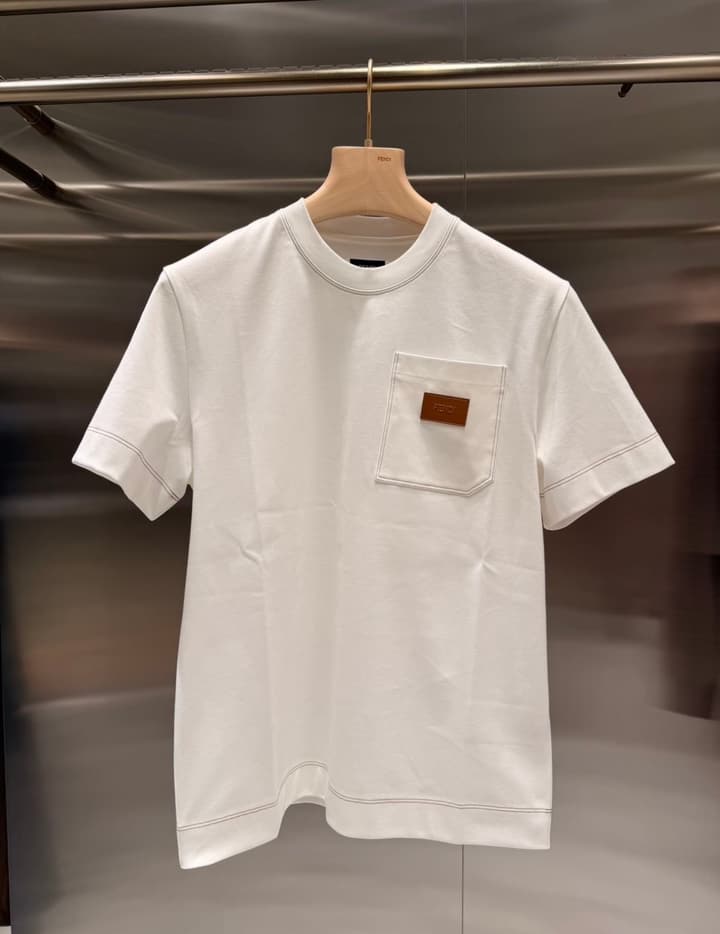 Fendi Leather Patch Logo Cotton T-Shirt – 26SS