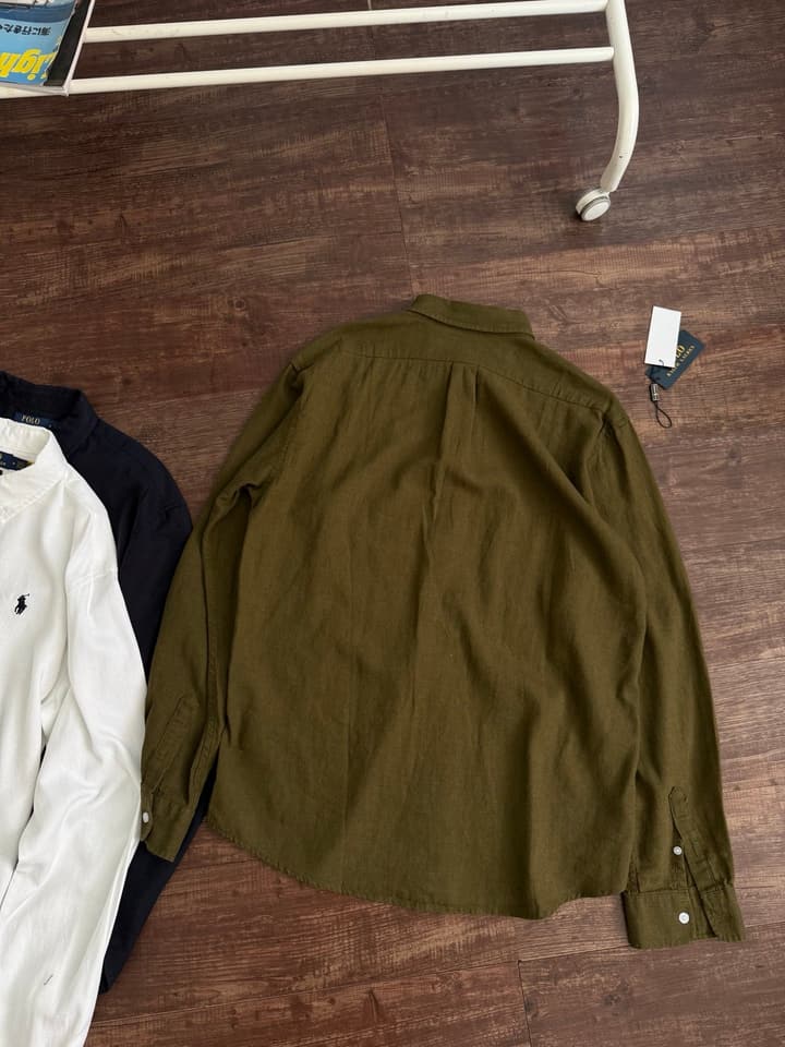 Ralph Lauren Men's Classic Fit Linen Shirt – 25FW in Army Green