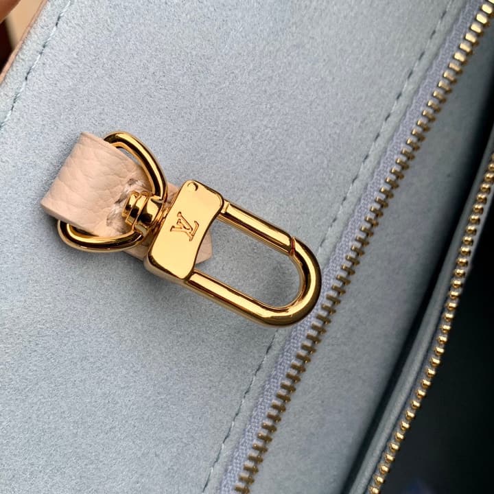 Louis Vuitton ONTHEGO Small Monogram Tote Bag in Cream With Blue Monogram