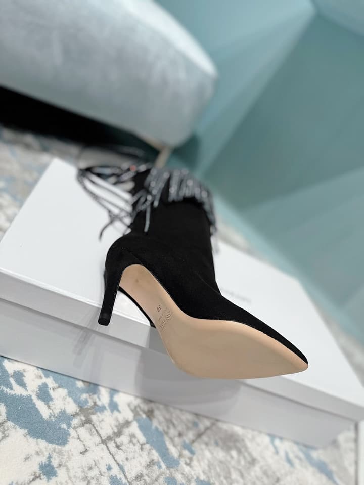 Paris Texas Suede Heels – 24FW in Black Suede Fringe