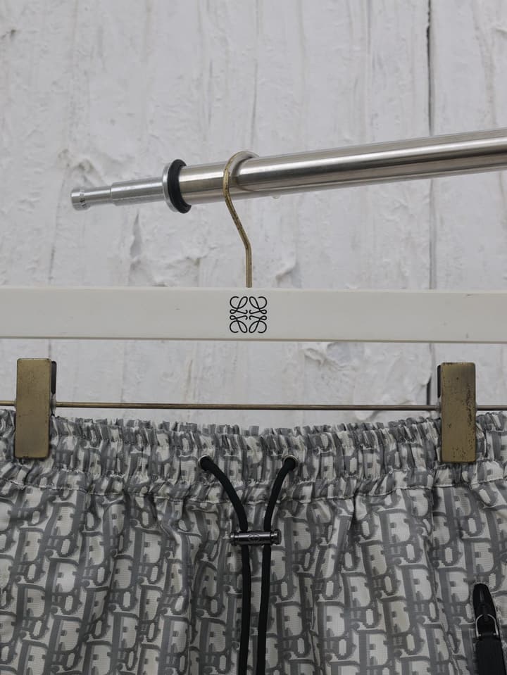 Dior Gold Taffeta Jacquard Oblique Shorts – 2025 in Navy Blue