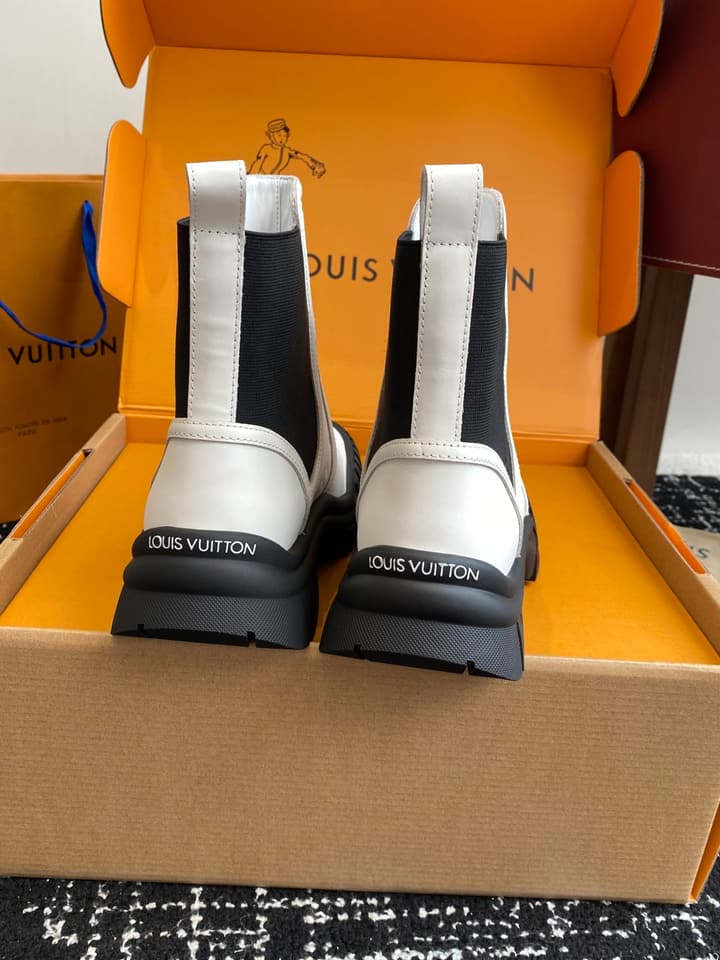 Louis Vuitton Runway Slip-On Ankle Boots – New Collection in Beige