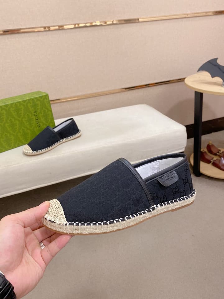 Gucci Men's Slip-On Loafers in Blue Monogram