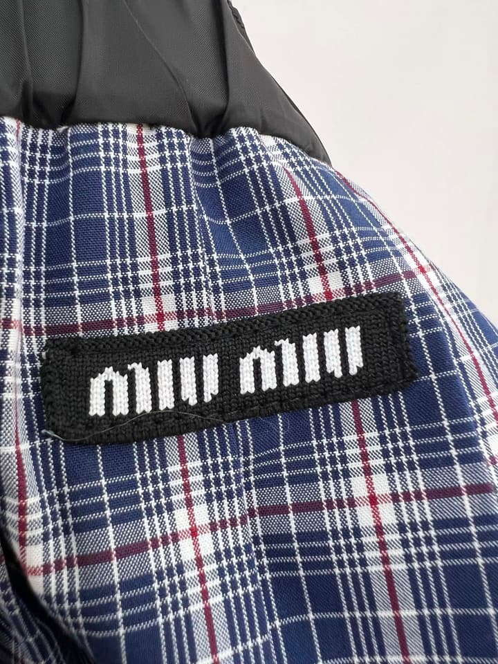 Miu Miu Academic Plaid Pleated Skirt – 25SS