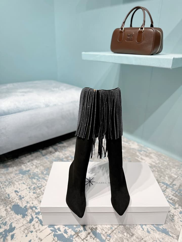 Paris Texas Suede Heels – 24FW in Black Suede Fringe