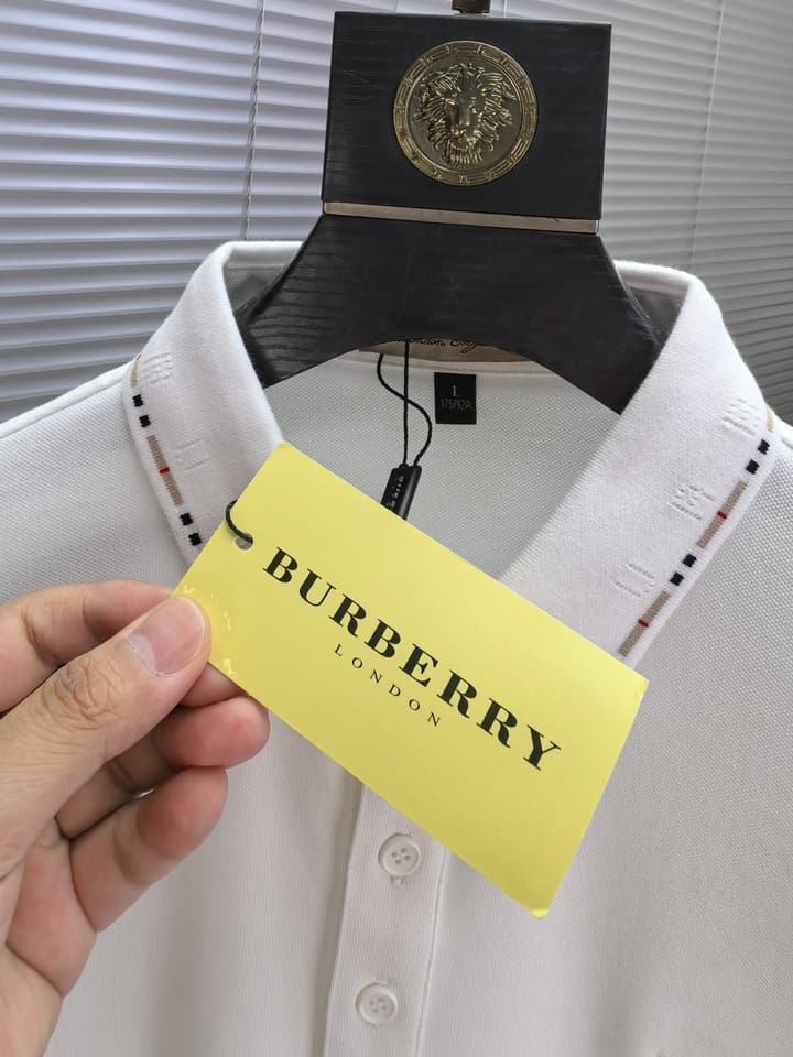 Burberry Embroidered Logo Piqué Cotton Polo Shirt – 2026SS in Dark Grey