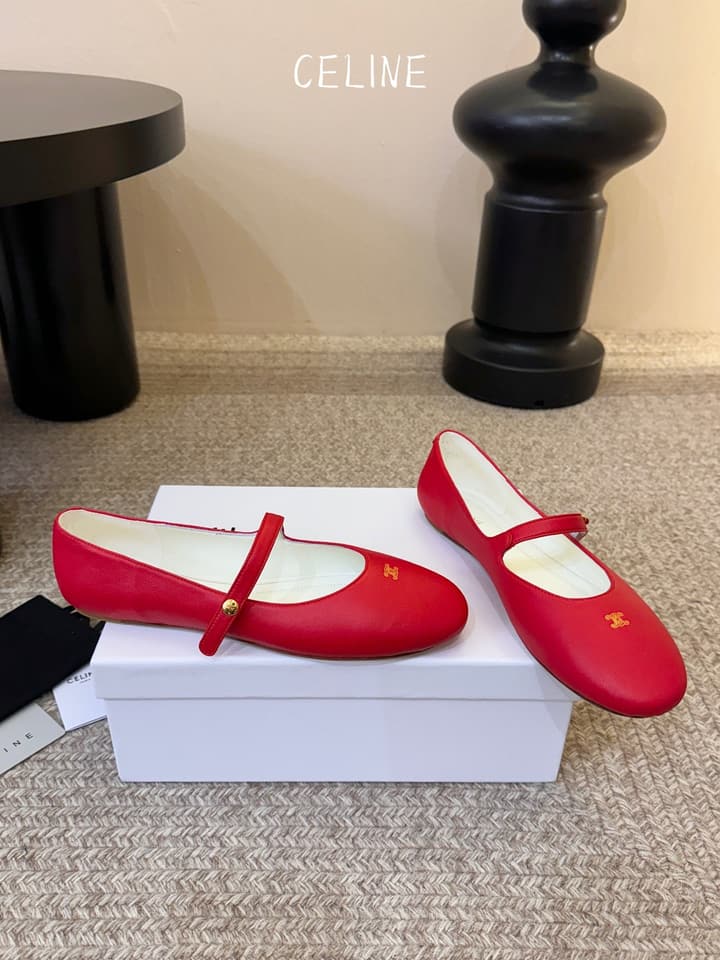 Celine Mary Jane Flat Loafers in Black