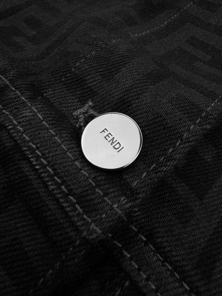 Fendi Full Print FF Denim Jacket in Black Ff Denim