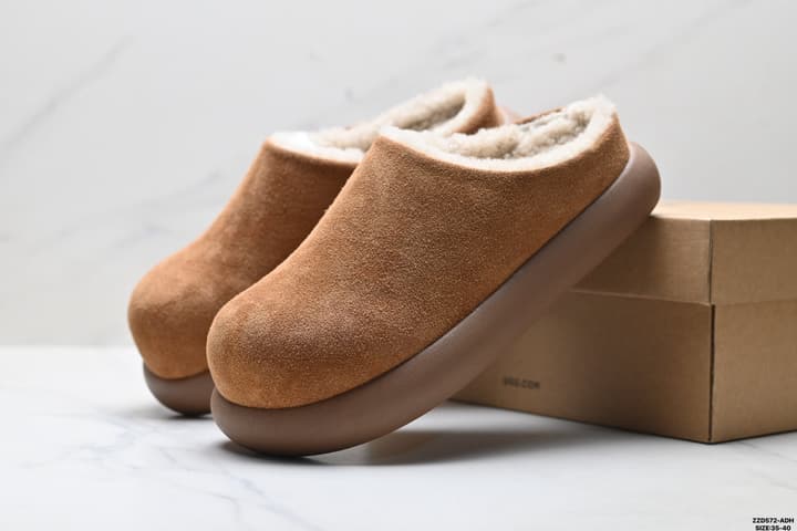 UGG Ethnic Style Backless Slippers in Cognac Brown Suede