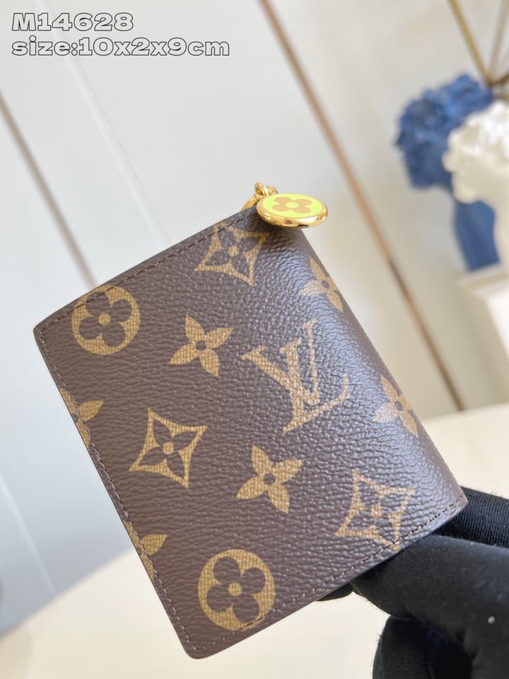 Louis Vuitton Charms Pocket Wallet in Monogram With Gold Disc Charm