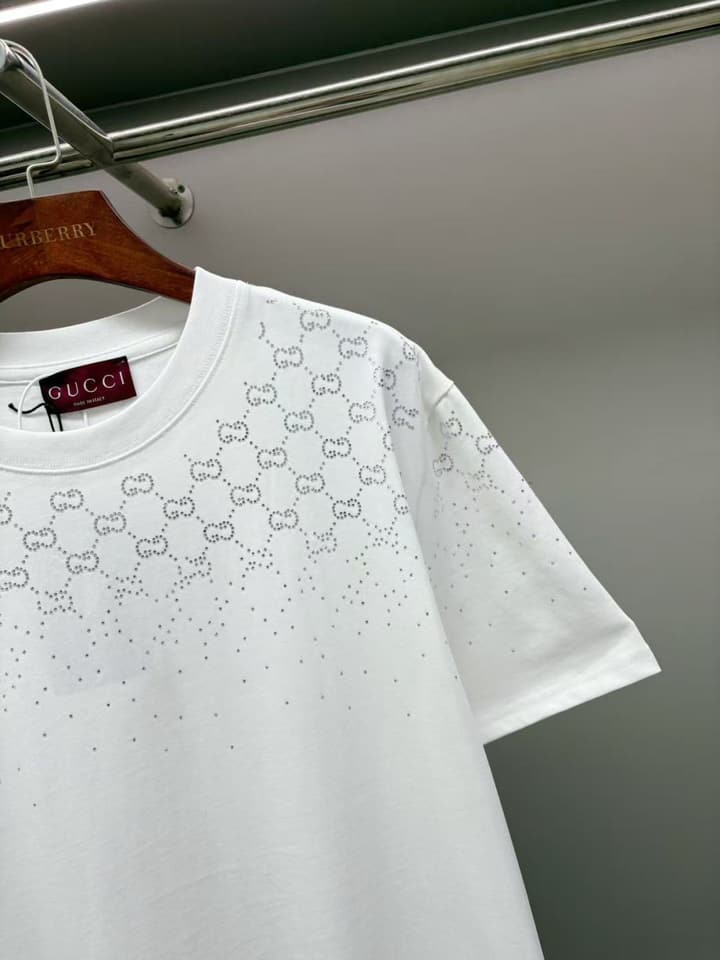 Gucci Crystal-Embellished Cotton T-Shirt – Spring/Summer Collection in Classic Black