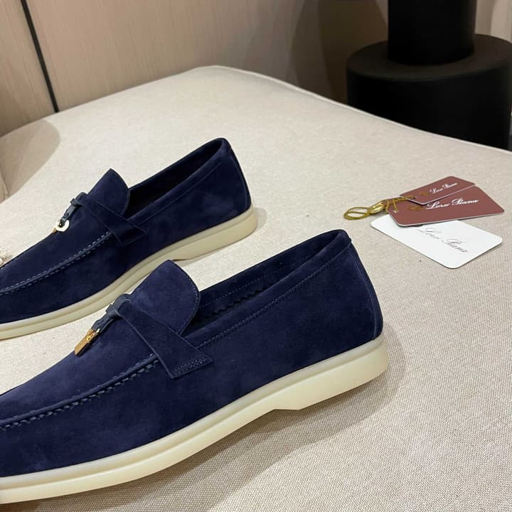 Loro Piana Summer Charms Walk Moccasin Loafers in Bright Orange Leather