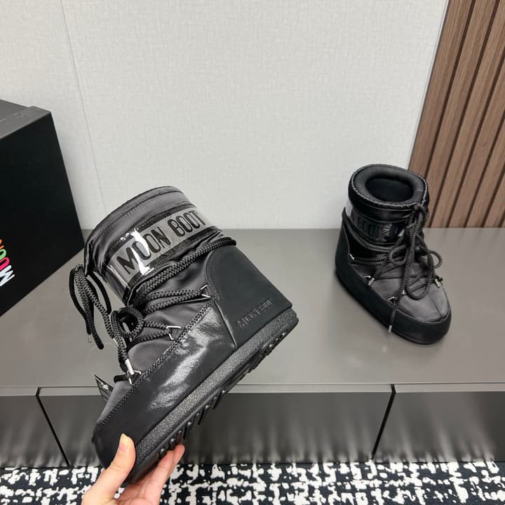 Moon Boot 2024 Autumn/Winter Platform Snow Ankle Boots – 2024FW in All Black