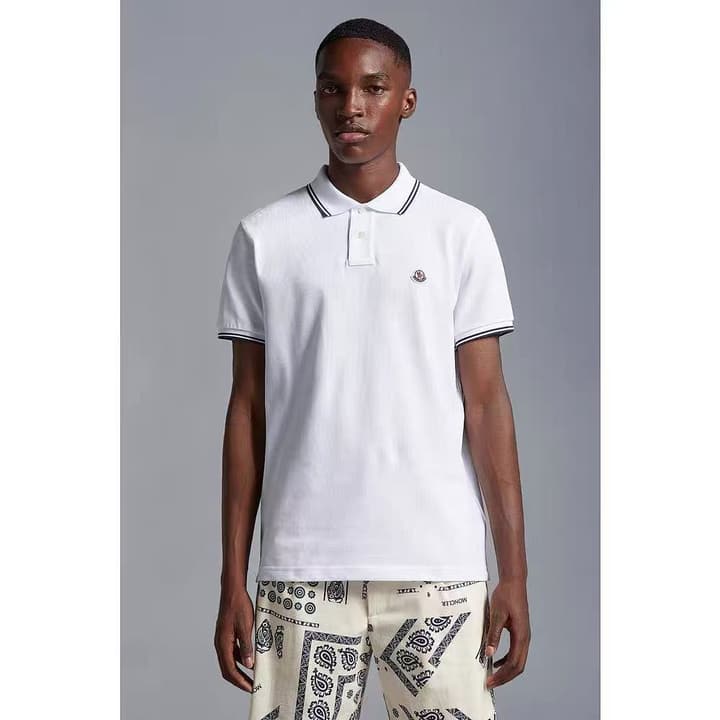 Moncler Classic Logo Cotton Piqué Polo Shirt in Classic Black