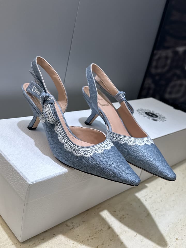 Dior J'Adior Dentelle Slingback Heels – 2026 Early Spring Haute Couture Collection in Beige