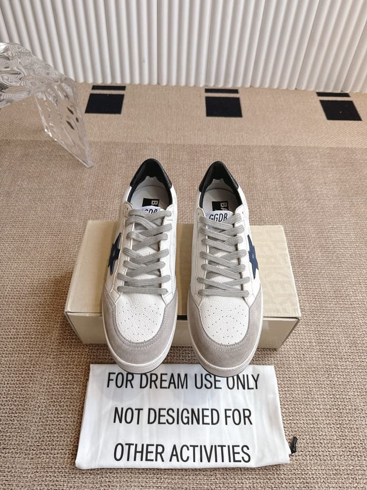 Golden Goose Distressed Leather Sneakers in Dark Green
