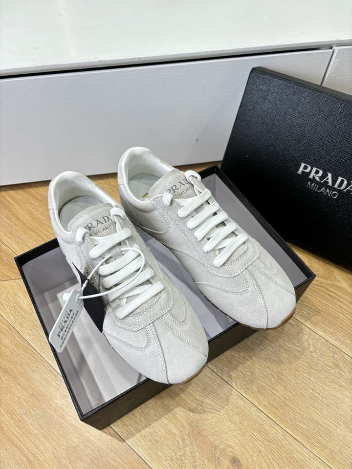 Prada FW25 German Training Shoes in Dark Brown Suede