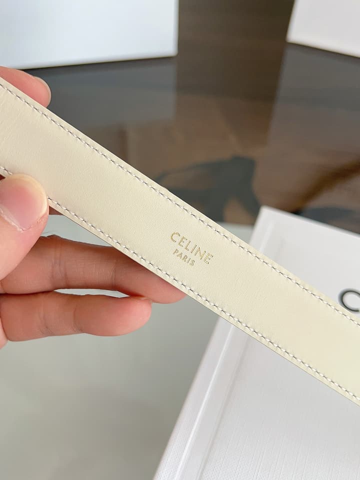 Celine Vivienne Taurillon 25mm Belt in Black Taurillon Leather