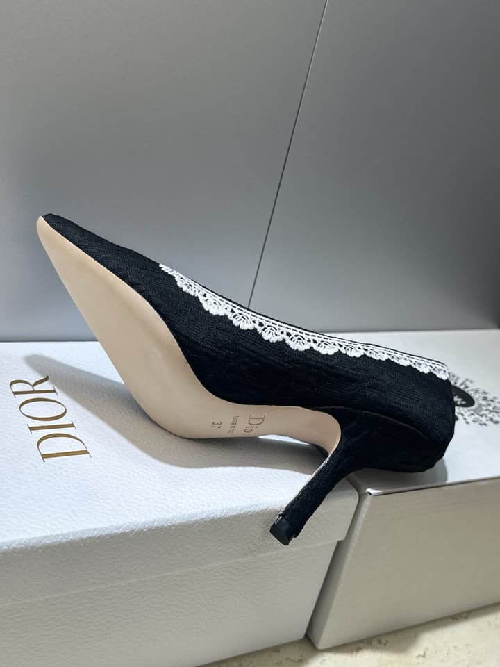 Dior J'Adior Dentelle Jelly Bow Pumps – 2026 Early Spring Collection in Black 6.5cm Heel