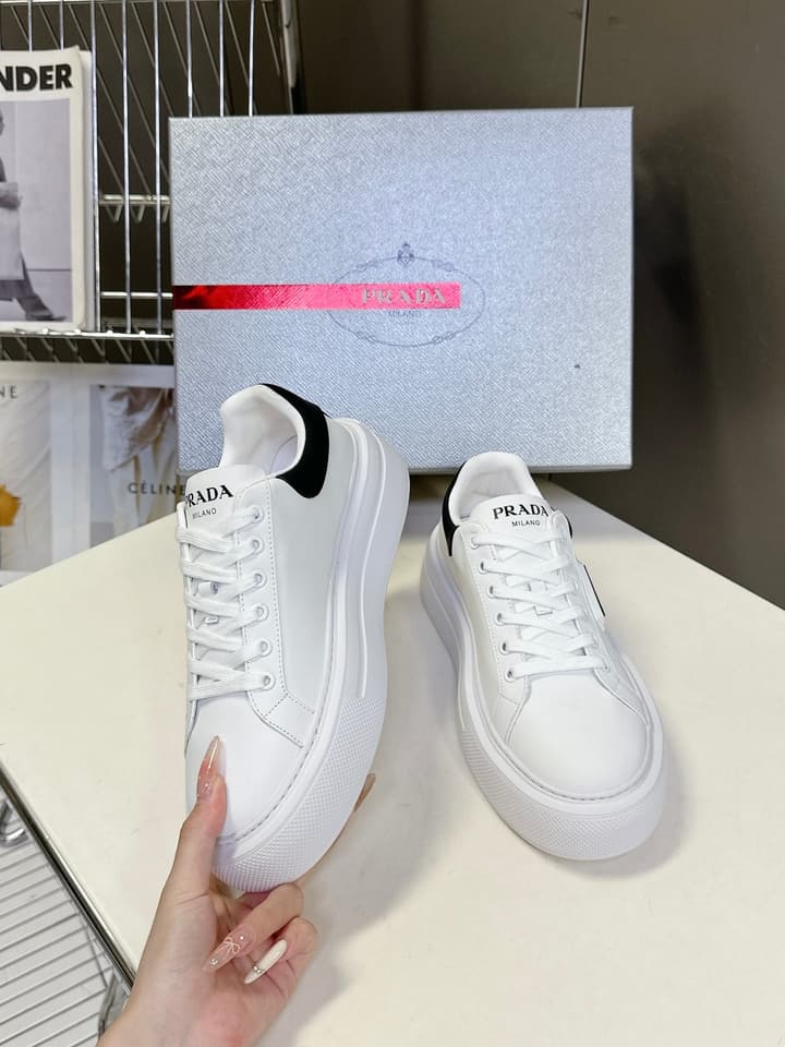 Prada Retro Platform Sneakers in White Sneaker 1