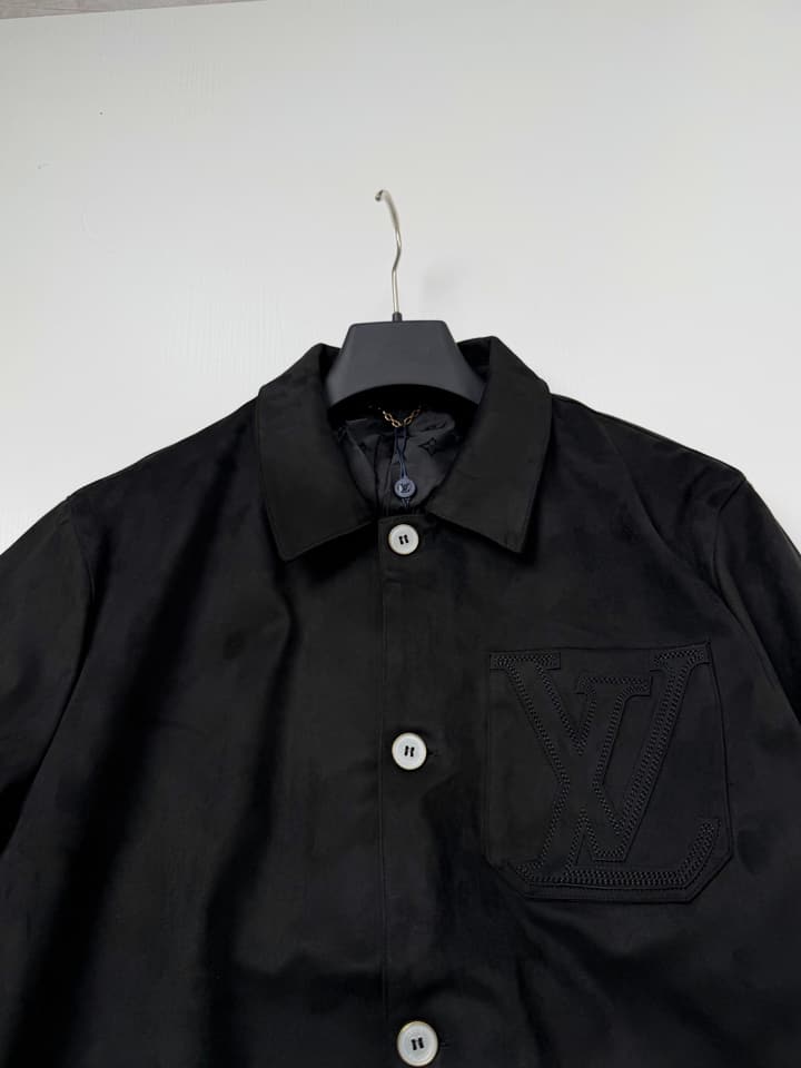 Louis Vuitton 3D V Embroidered Suede Workwear Jacket