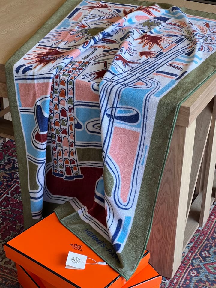 Hermès Palm Tree Cotton Beach Towel