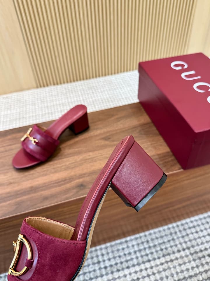 Gucci D-Horsebit Mule Sandals in Brown Gg Canvas