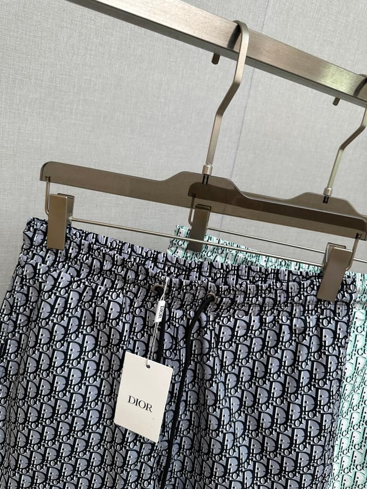 Dior Men's Casual Beach Shorts – 2025SS Collection in Black Dior Band Monogram