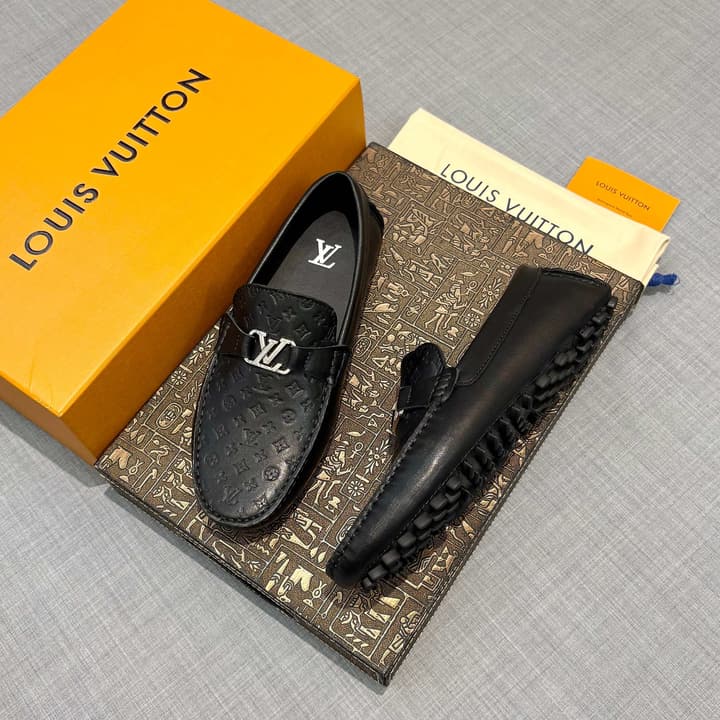 Louis Vuitton Men's Driving Shoes in Dark Blue