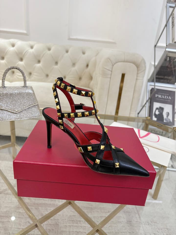 Valentino Studded Cut-Out High-Heeled Sandals – 26SS in Pink